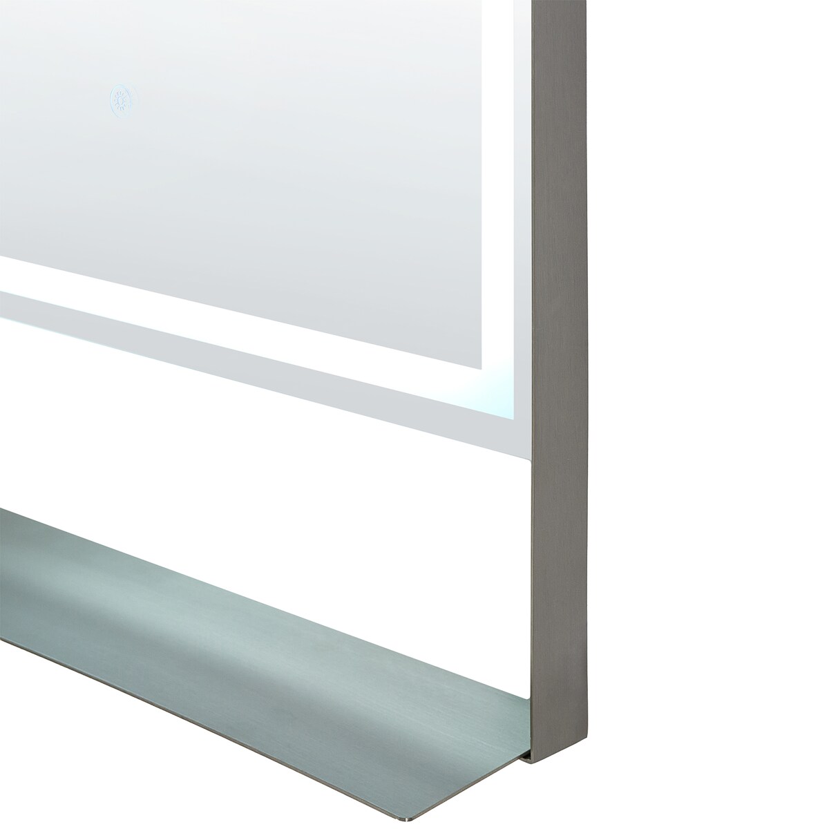 Lustro łazienkowe LED VALOUZE 61 cm 100 cm z półką Srebrny