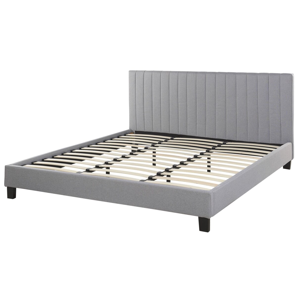 Łóżko tapicerowane 180 x 200 cm jasnoszare POITIERS