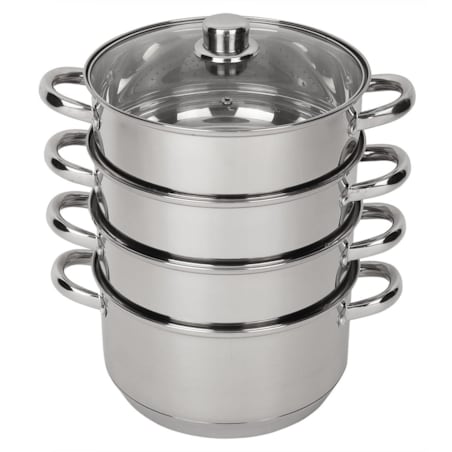 Garnek stalowy ze stali nierdzewnej do gotowania na parze 5-ele 24cm ROSSNER