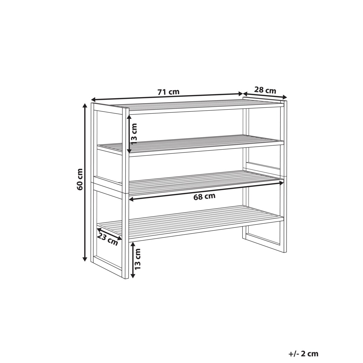 Regał łazienkowy bambusowy jasne drewno UVALDA