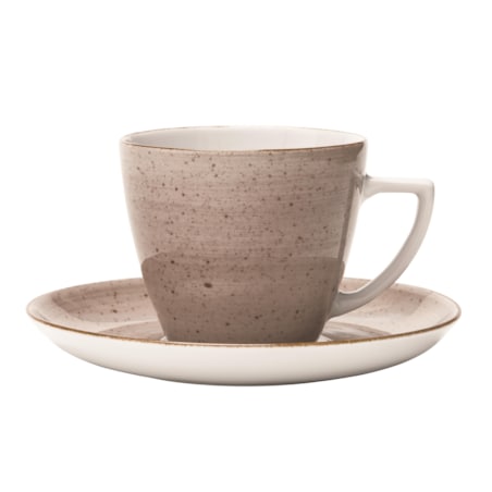 Filiżanka 350 ml ze spodkiem Beata, Dorota brązowa LB22 (6630T)