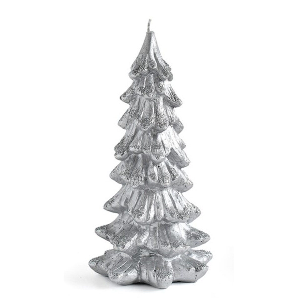 Świeca CHOINKA figurka duża 11,5x21cmparafinowa srebrna