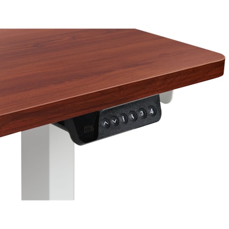 Biurko narożne lewe regulowane elektrycznie 160 x 59 cm ciemnobrązowe z białym DESTINES