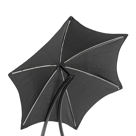 Leżak Ogrodowy Z Parasolem Leżanka Z Daszkiem Łóżko Czarny CARPA