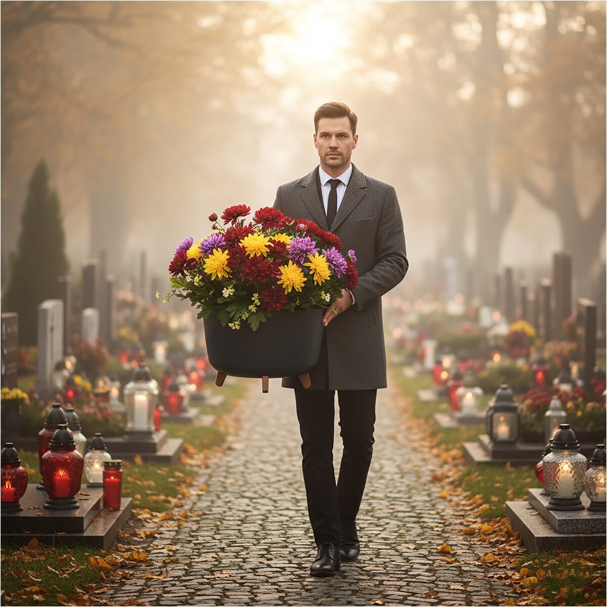 Donica Na Cmentarz Misa Na Nóżkach Doniczka Na Wszystkich Świętych 39 Cm Gracia Standard