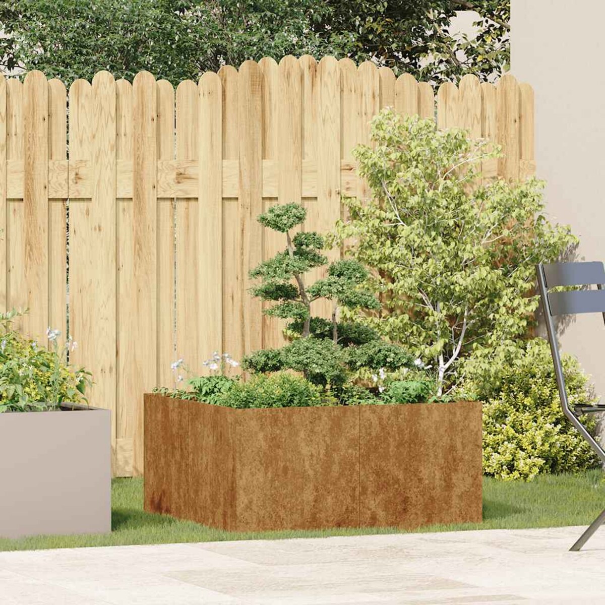 vidaXL Doniczka Rusty 80x80x40 cm Stal nierdzewna