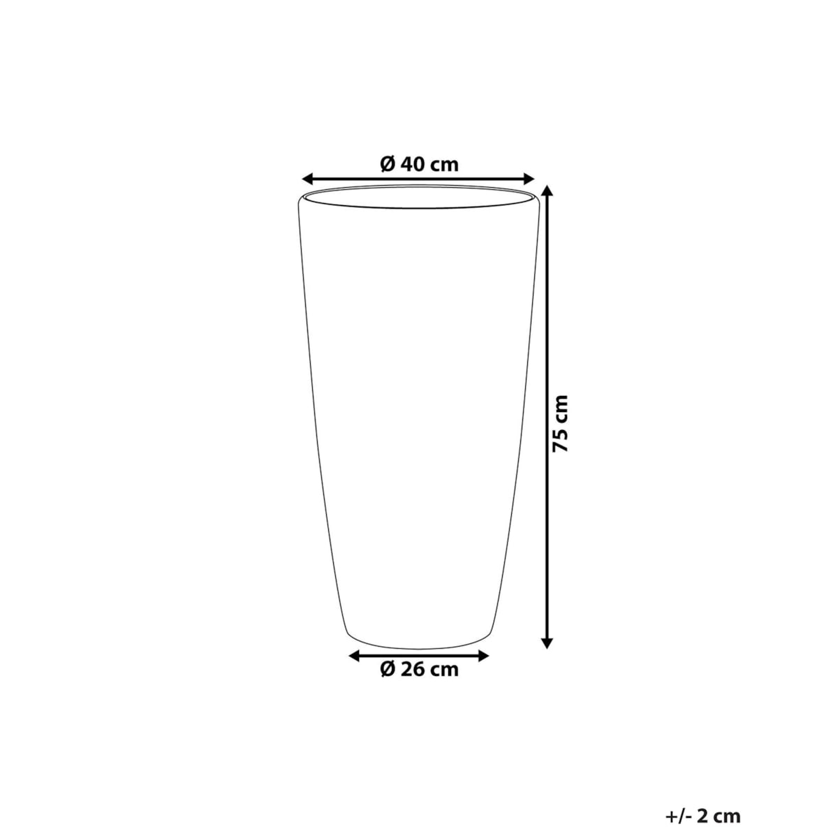 Doniczka TSERIA Kamień 40 cm Biały