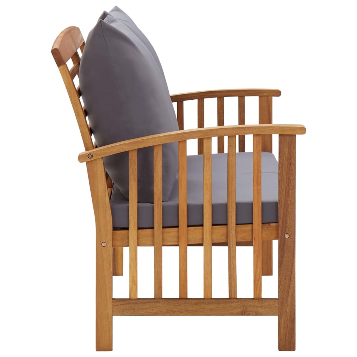 vidaXL Ławka ogrodowa z poduszkami, 119 cm, lite drewno akacjowe