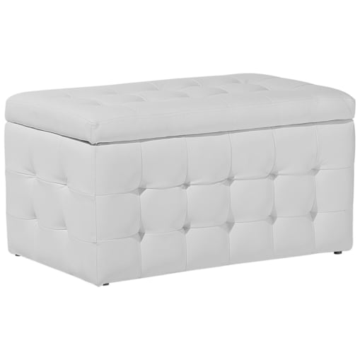 Puf ze schowkiem ekoskóra biały MICHIGAN