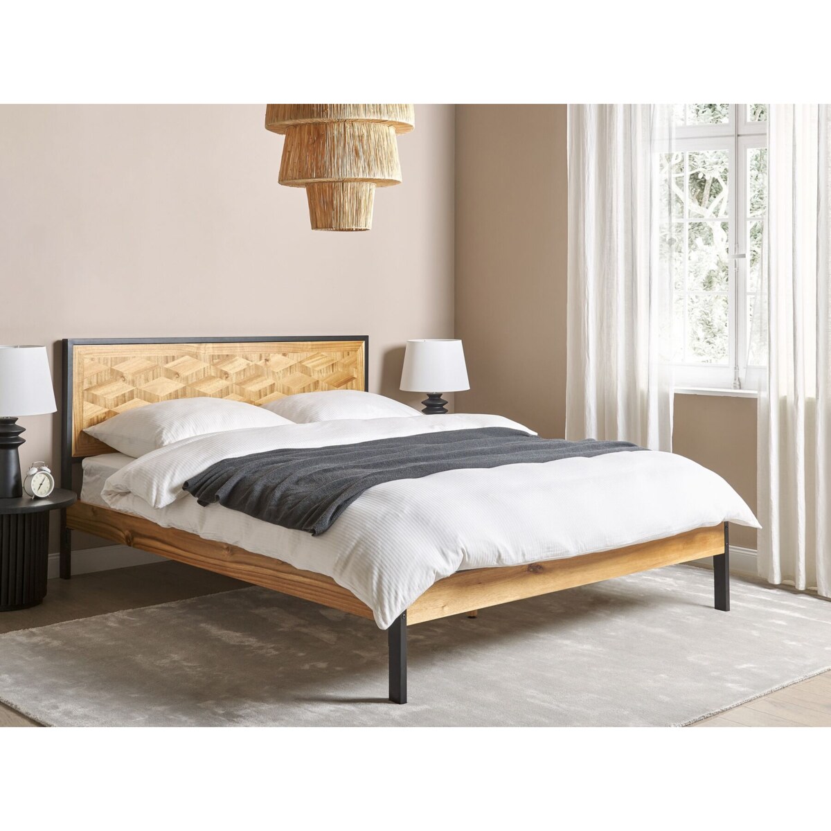 Łóżko 160 x 200 cm jasne drewno ERVILLERS