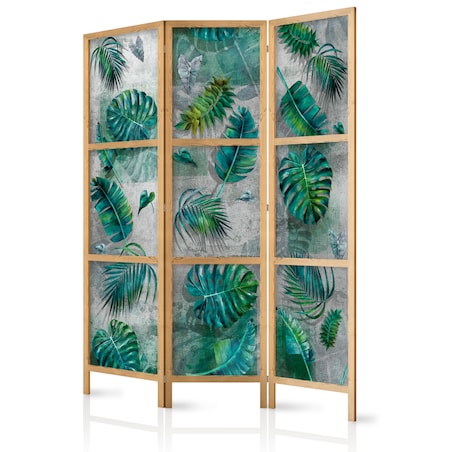 Parawan Japoński 3-panelowy Liście Na Betonie 135x172cm