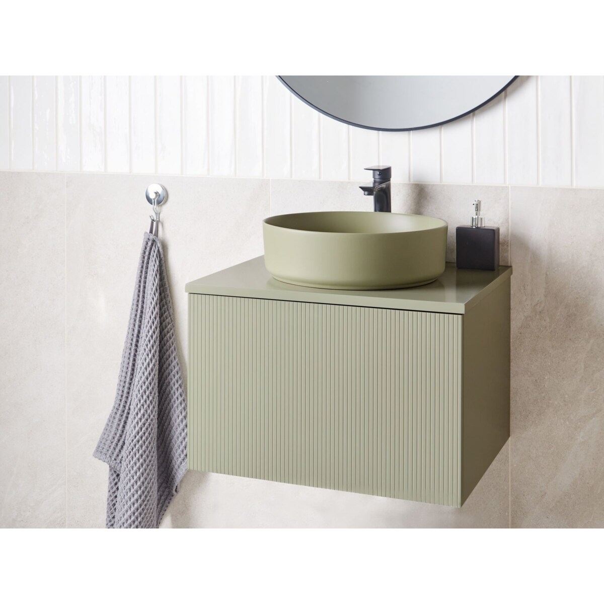 Szafka łazienkowa wisząca 60 x 52 cm zielona ALZIRA