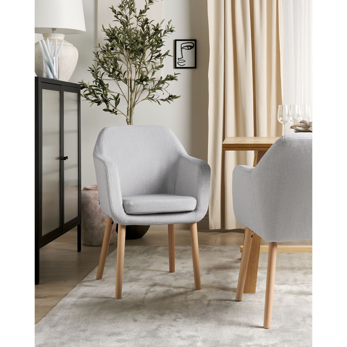 Krzesło do jadalni welurowe szare YORKVILLE II