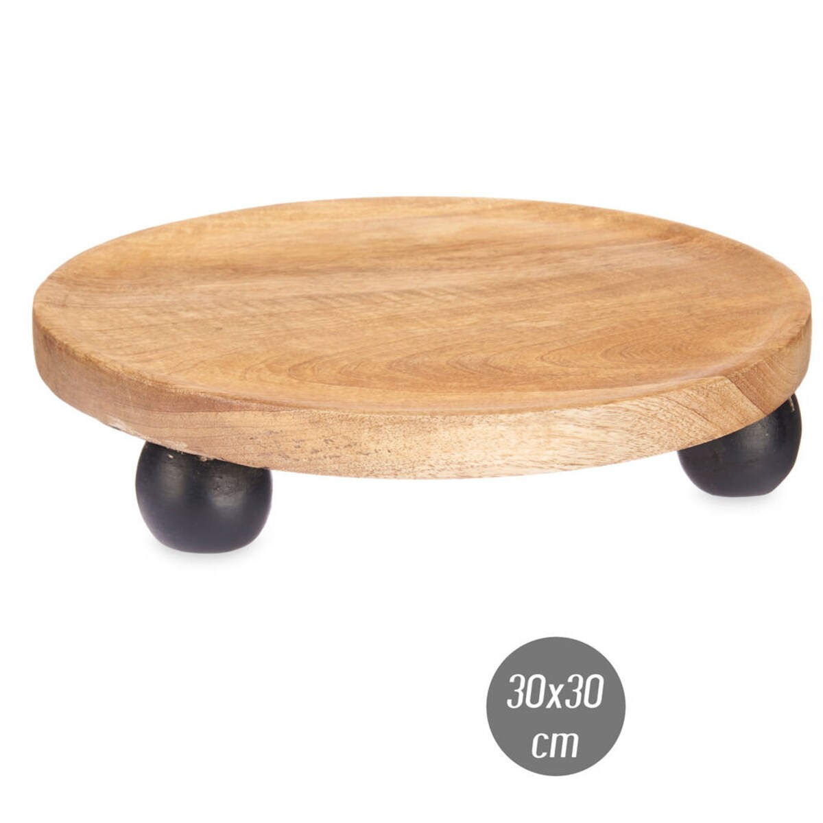 Podstawka drewniana na ozdobnych nóżkach, Ø 30 cm