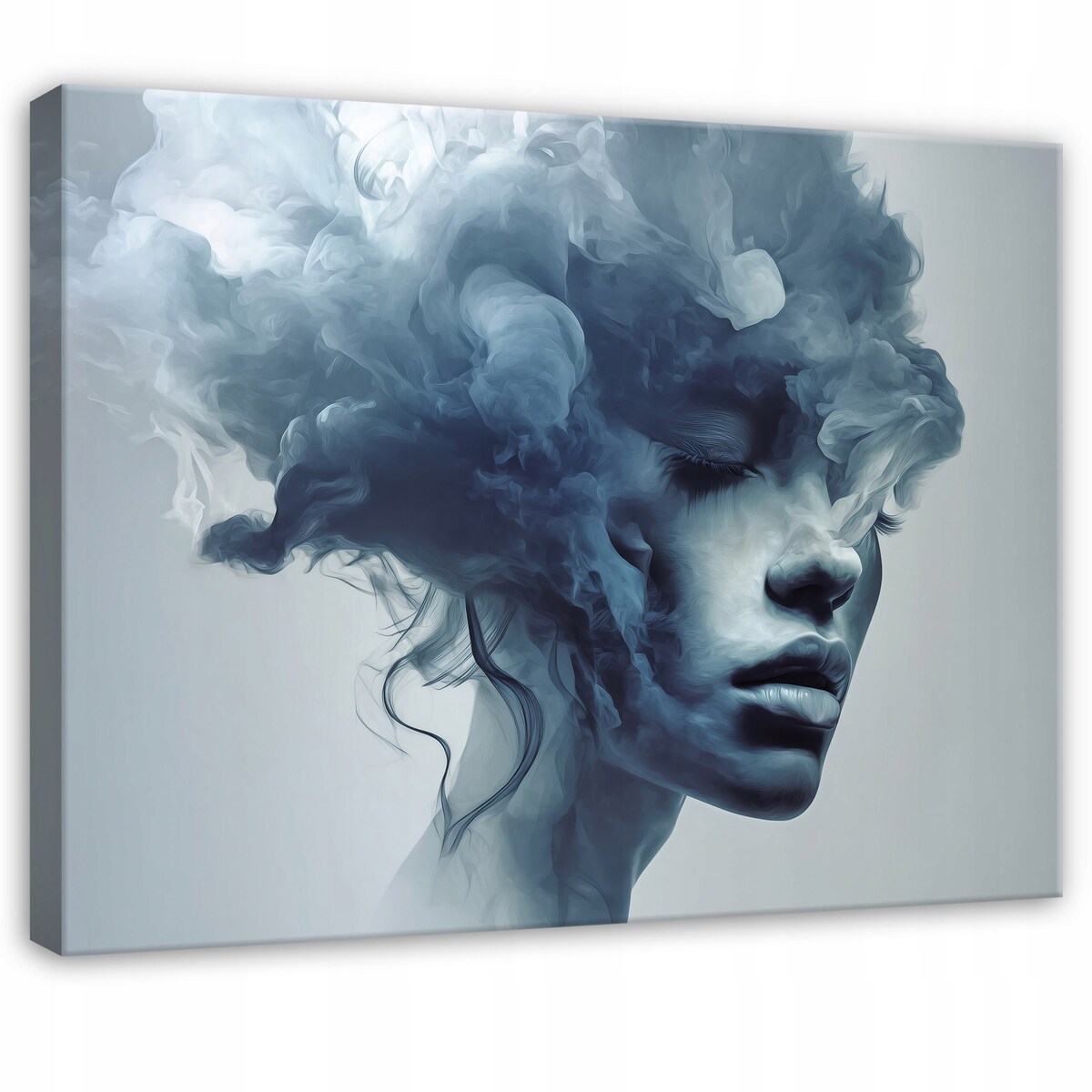 Obraz Do Sypialni Salonu Na Płótnie Kobieta Abstrakcja Niebieski 100x70