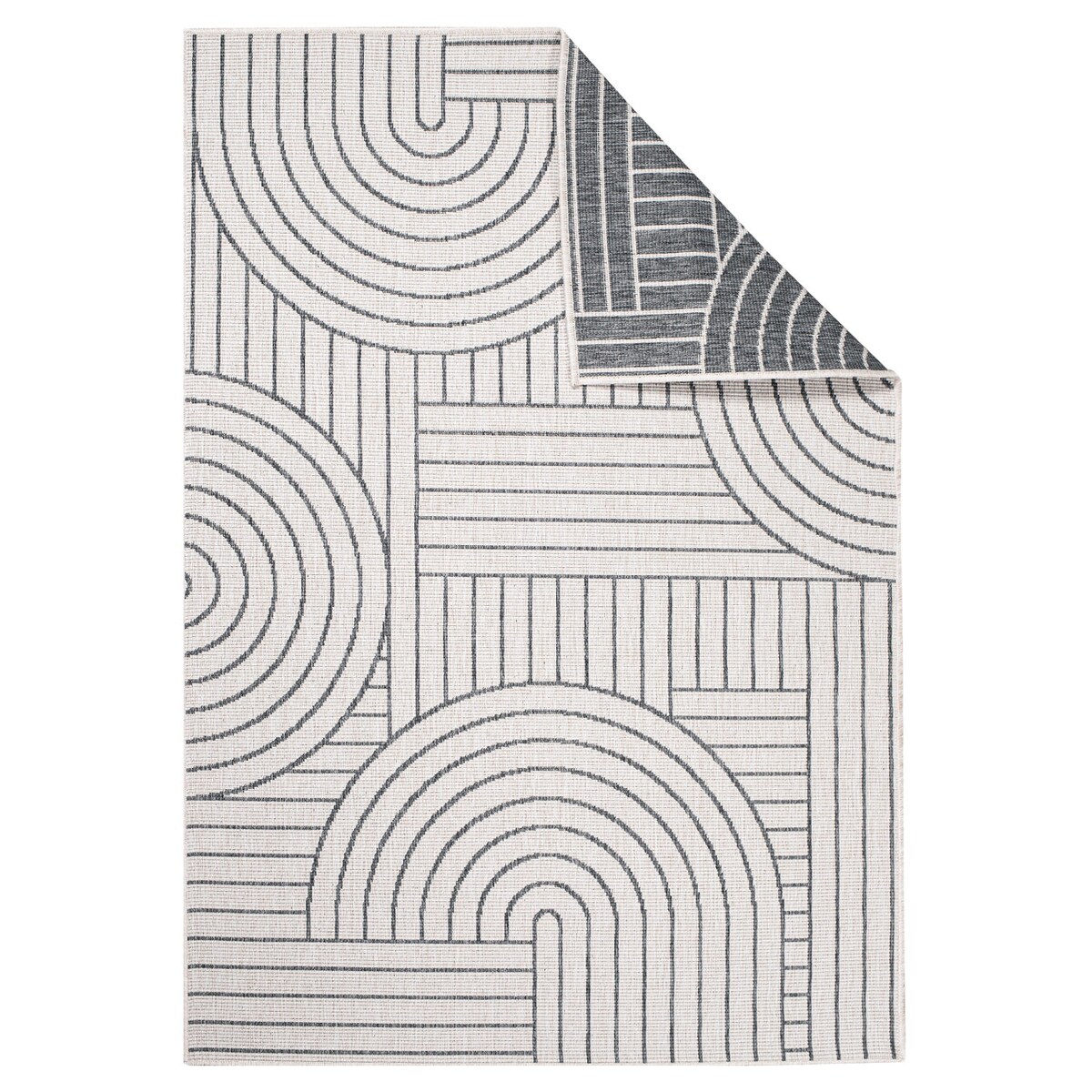 Funkcjonalny dywan na zewnątrz i do wnętrz, dwustronny DUO 58420 Szary 160x230