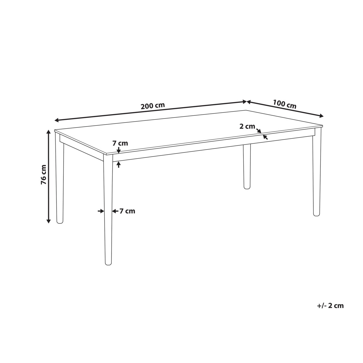 Stół do jadalni ERMELO Jesion naturalny 200 cm 100 cm