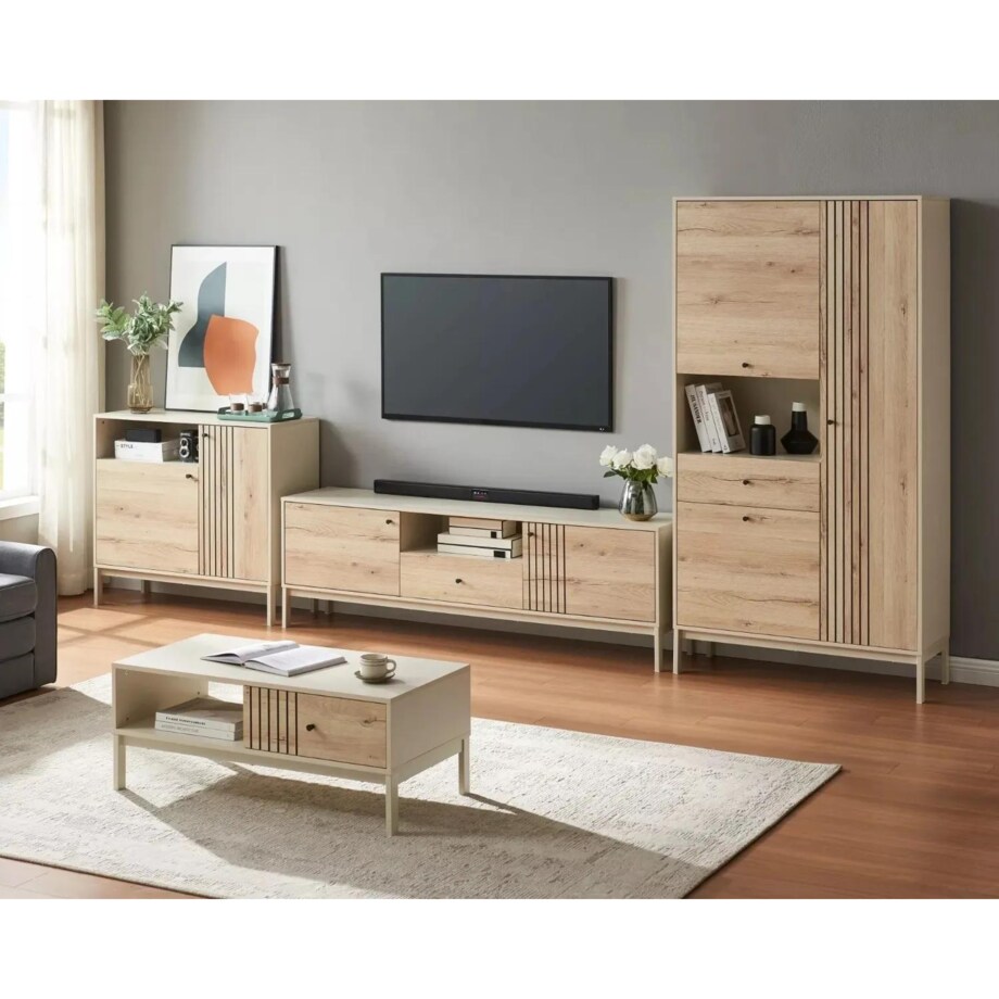 Ława FROST L5 100x50 off white/dąb alpejski