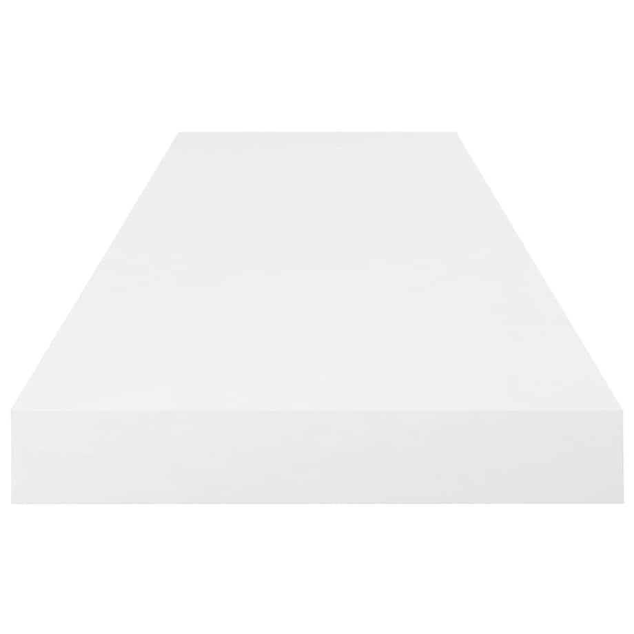 vidaXL Półki ścienne, 2 szt, wysoki połysk, białe, 80x23,5x3,8 cm, MDF