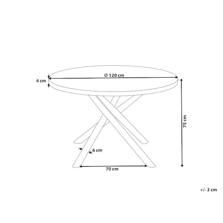 Stół do jadalni LORENZO Jesion brązowy 120 cm 120 cm