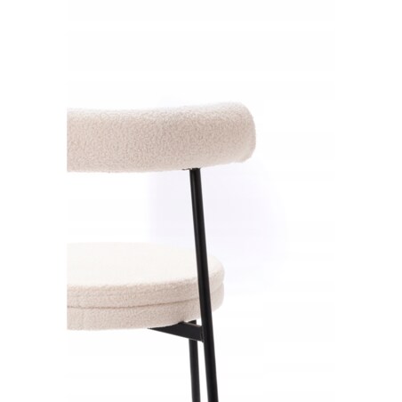 ZESTAW 2 SZTUK Krzesła VELO Biało-Czarne TEDDY Tapicerowane Nowoczesne