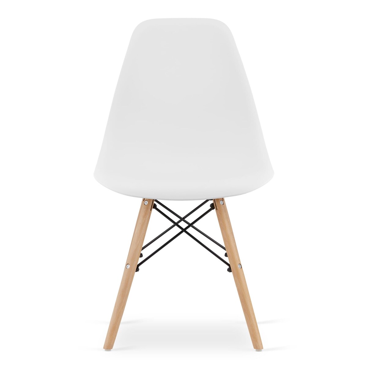 Krzesło Do Jadalni Kuchni Salonu Osaka Białe / Nogi Naturalne X 4