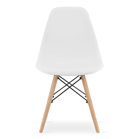 Krzesło Do Jadalni Kuchni Salonu Osaka Białe / Nogi Naturalne X 4