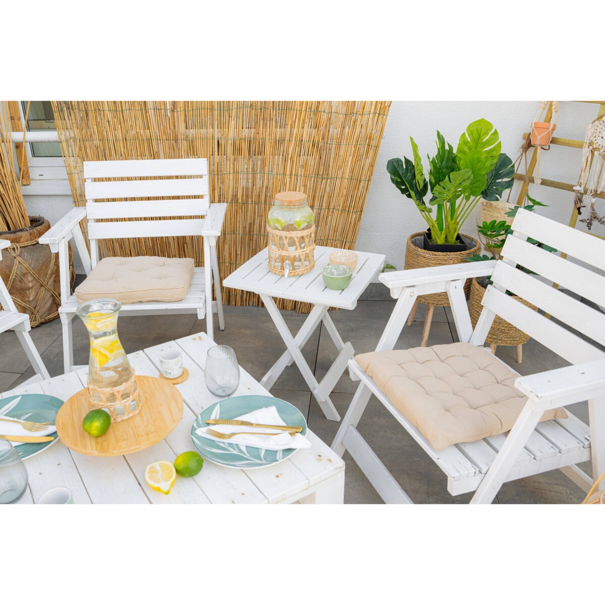 Poduszka na krzesło z wiązaniem, 38 x 38 cm