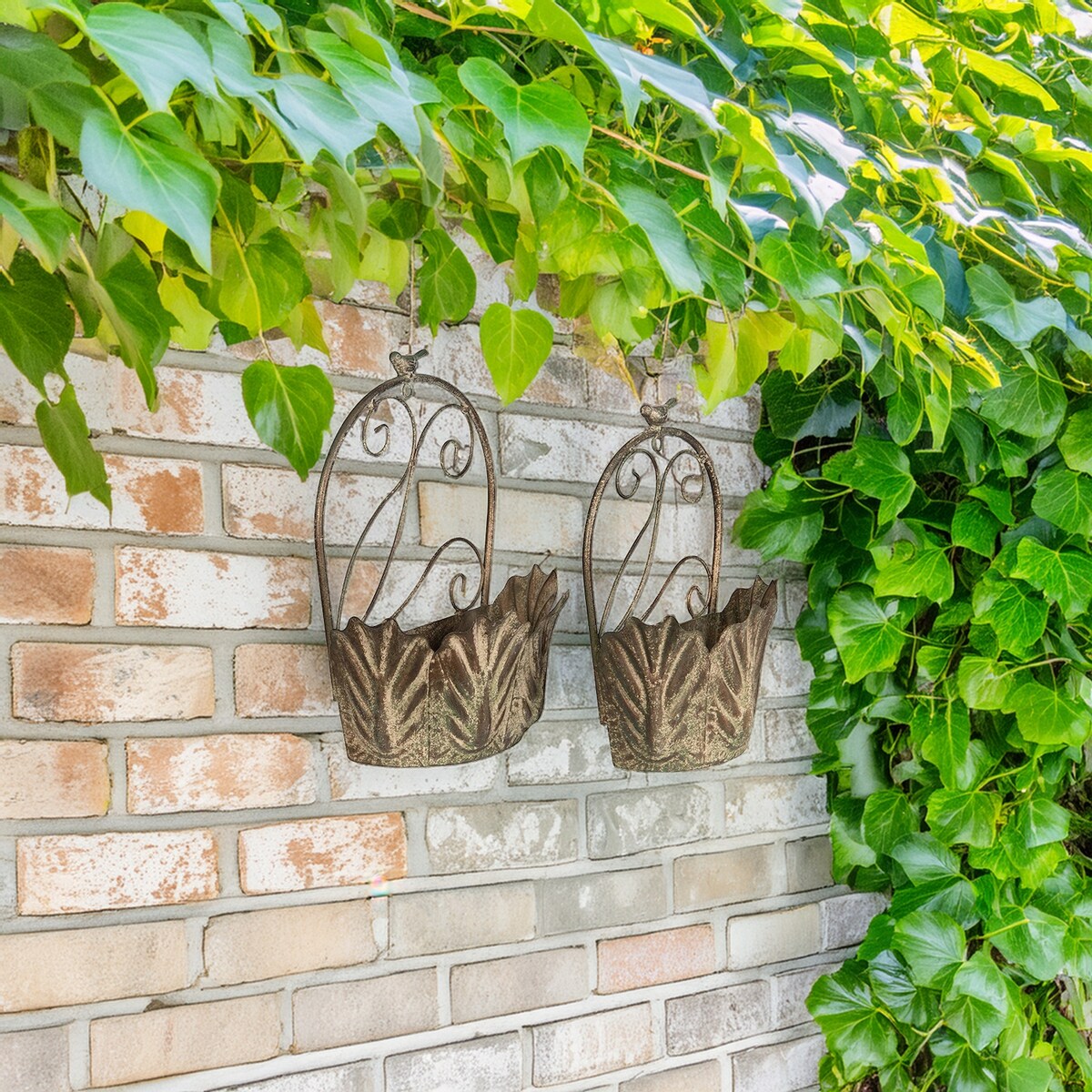 DONICZKA WISZĄCA ŚCIENNA RETRO LOFT LIŚCIE NA BALKON DO SALONU DOMU 2 SZT