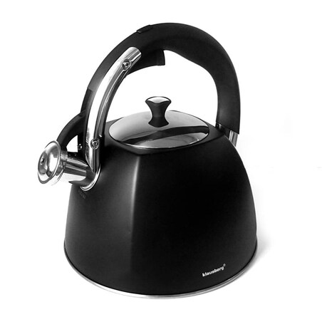 Czajnik stalowy z gwizdkiem 3.0L indukcja KLAUSBERG czarny matowy
