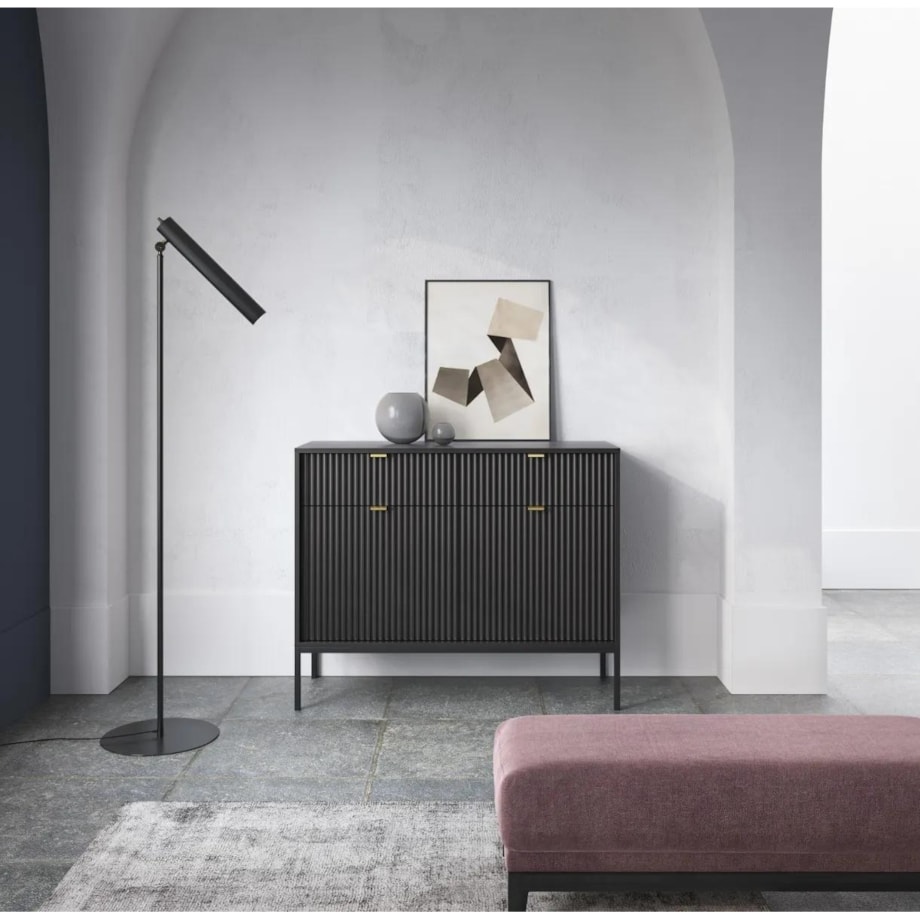 Komoda MILONA 2D2S 104 cm czarna mat