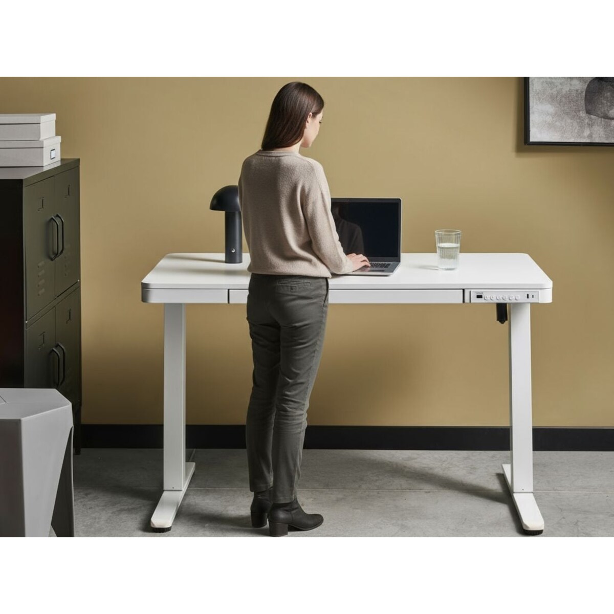 Biurko regulowane elektrycznie PENLY Biały 120 cm 60 cm Z portem USB