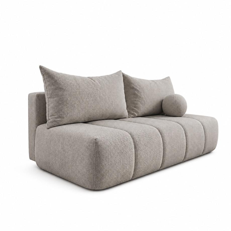 Sofa rozkładana 2-osobowa z funkcją spania jasnoszara SARIA