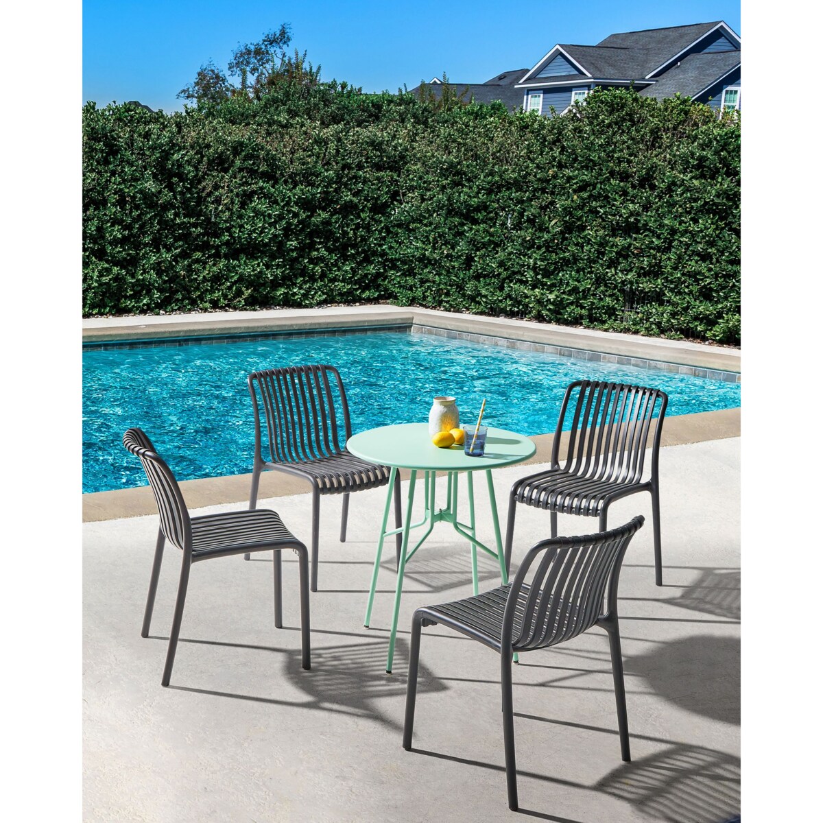 Zestaw 4 krzeseł ogrodowych ARICCIA Czarny