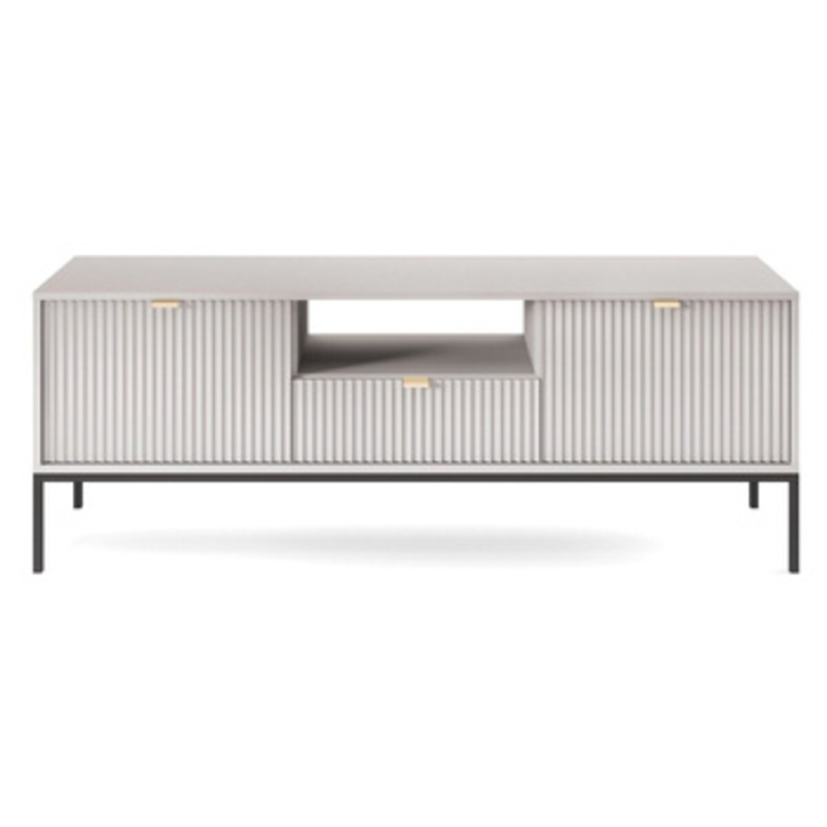 Szafka RTV Delicious ryflowana szara