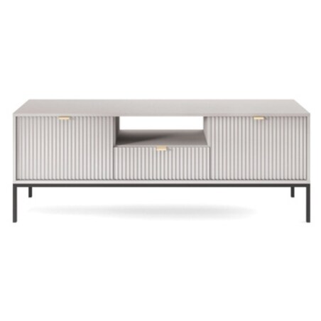 Szafka RTV Delicious ryflowana szara