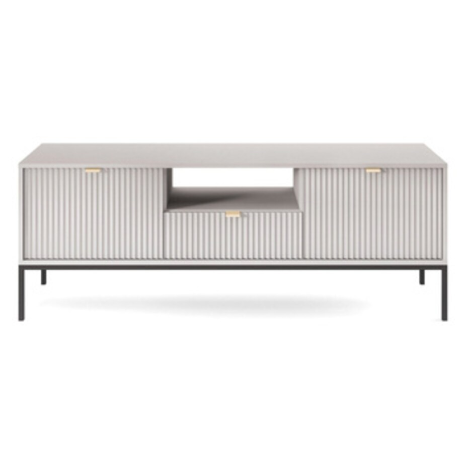 Szafka RTV Delicious ryflowana szara