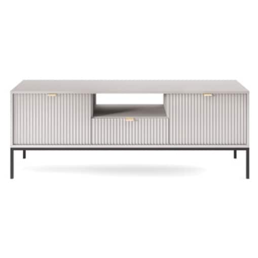 Szafka RTV Delicious ryflowana szara