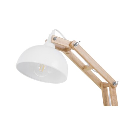 Lampka biurkowa regulowana drewniana biała SALADO