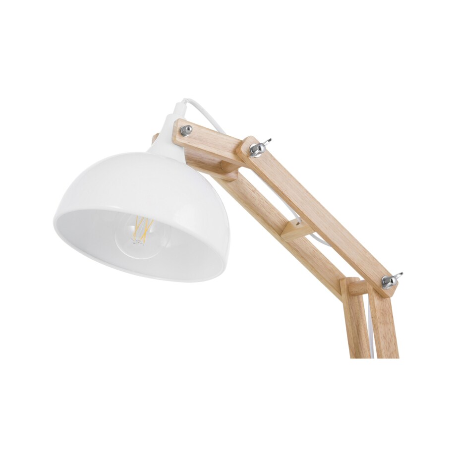 Lampka biurkowa regulowana drewniana biała SALADO
