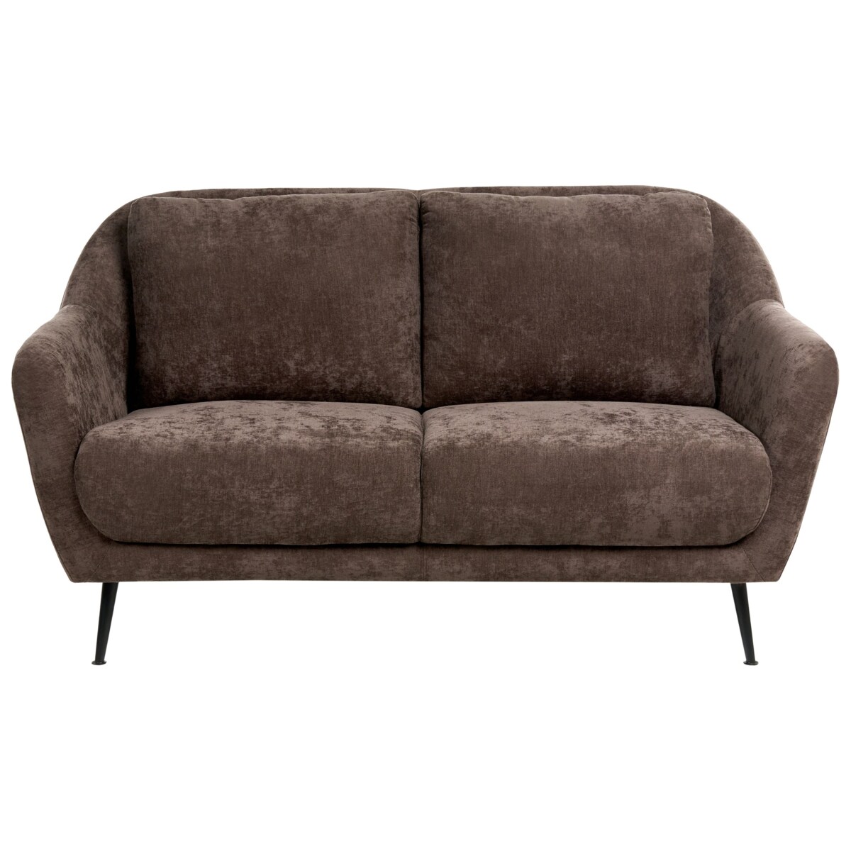 Sofa dla 2 osób EIBY Szenil Ciemnobrązowy