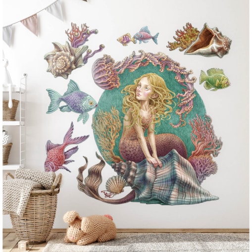 Zestaw naklejek na ścianę, Syrenie opowieści, 80cm