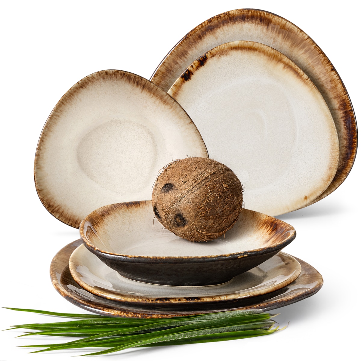 Konsimo PRIMA Zestaw obiadowy 2os. (6 el.), jasnobeżowy