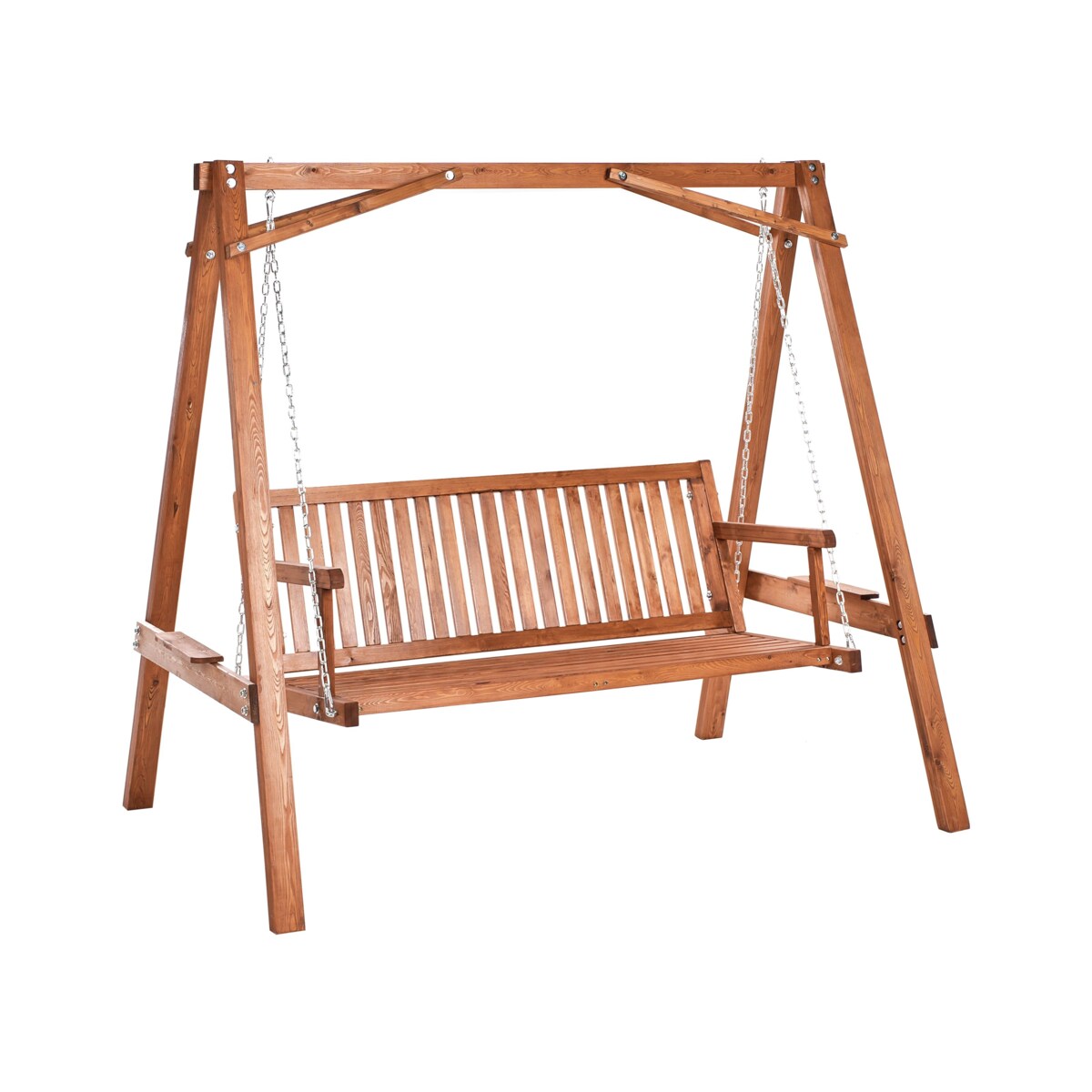 Huśtawka ogrodowa FICARELLA Drewno Brązowy