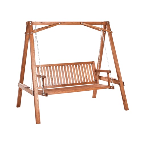 Huśtawka ogrodowa FICARELLA Drewno Brązowy