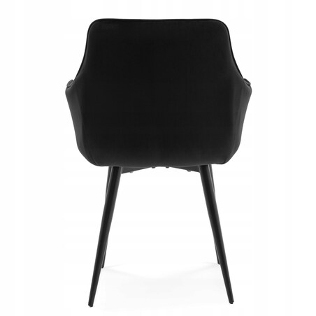 Krzesło tapicerowane welurowe QUATTRO velvet aksamit czarny