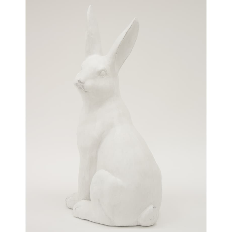 Dekoracja - siedzący biały królik 49x25x19 cm ALBUS duży