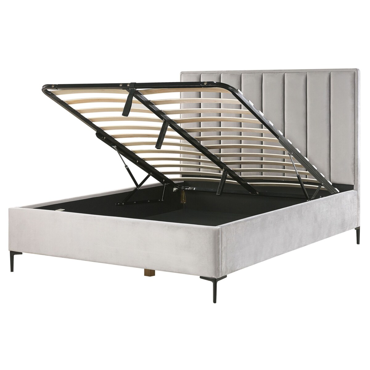 Zestaw do sypialni Welur SEZANNE 160 x 200 cm Jasnoszary