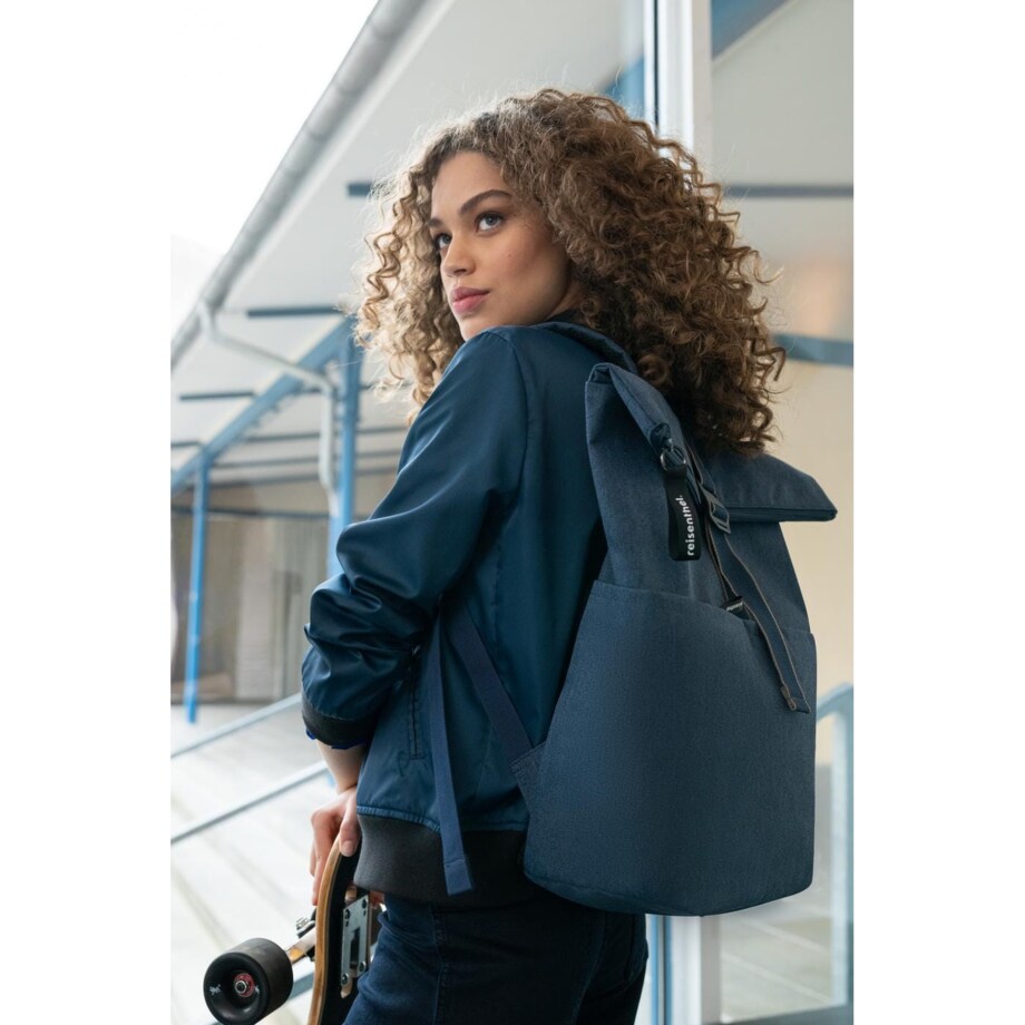 Plecak ROLLTOP BACKPACK, herringbone dark blue