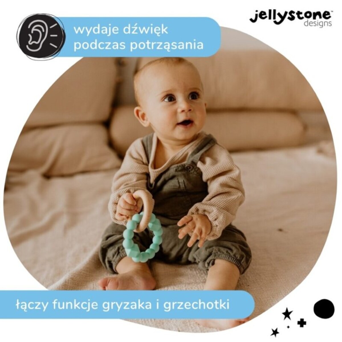 Księżycowy gryzak, miętowy, Jellystone Design